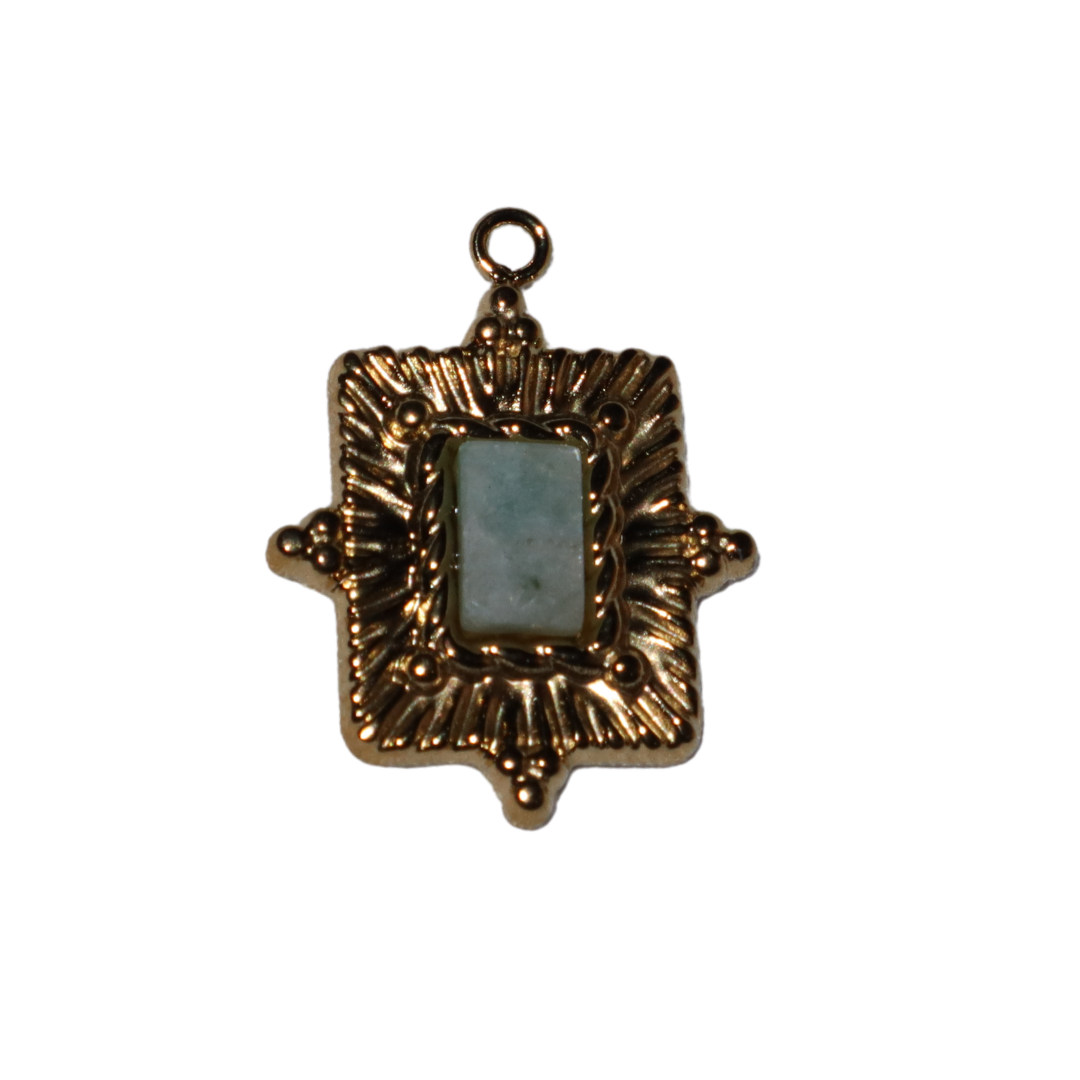 Square Star with Gem Charm