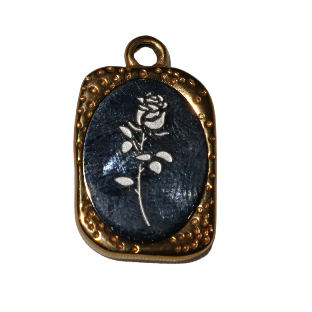 Mixed Metal Rose Charm