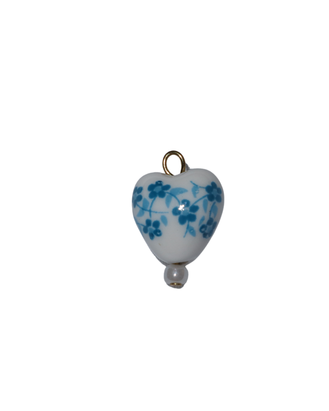 Ceramic Heart Floral Charm