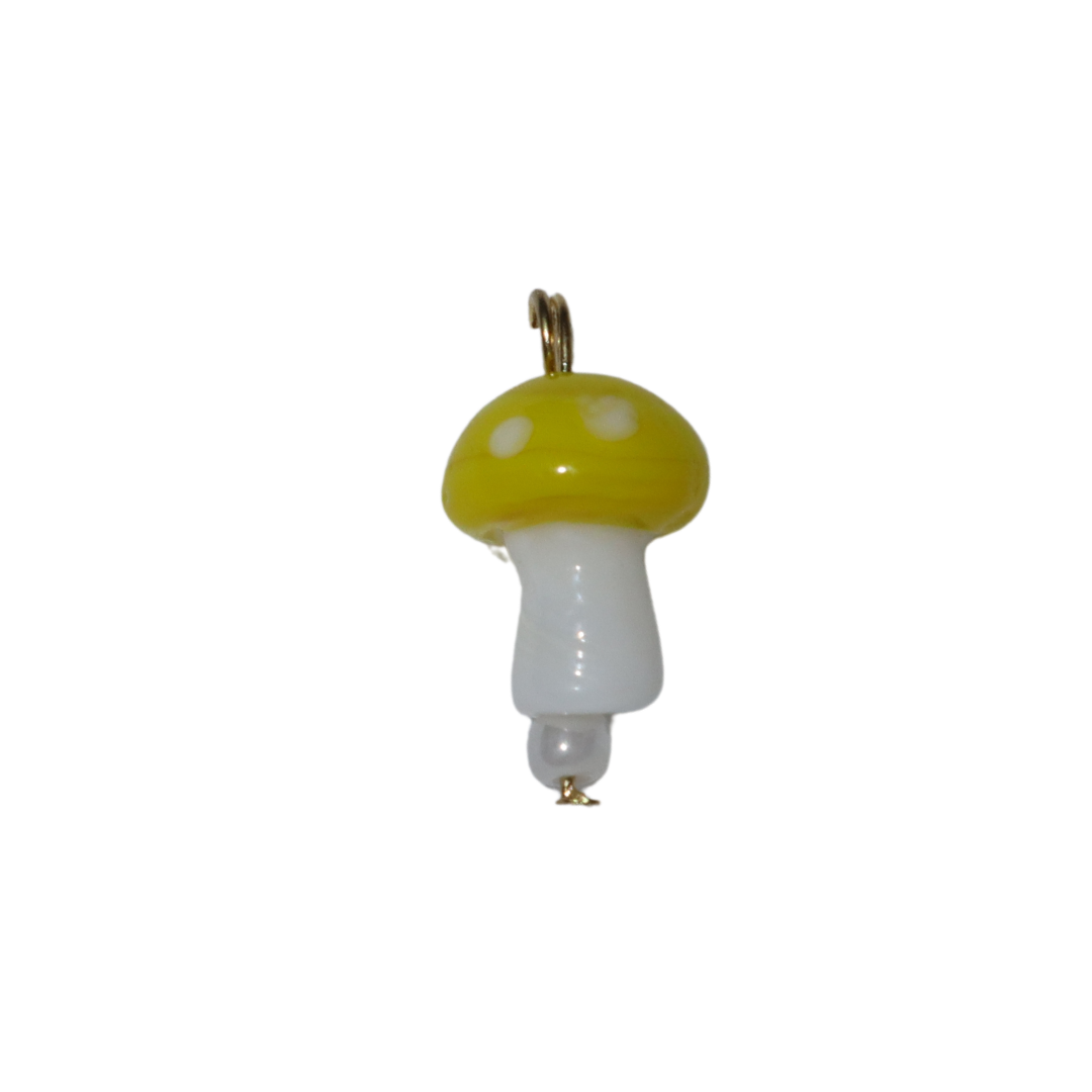 Lampwork Glass Mushroom Charm