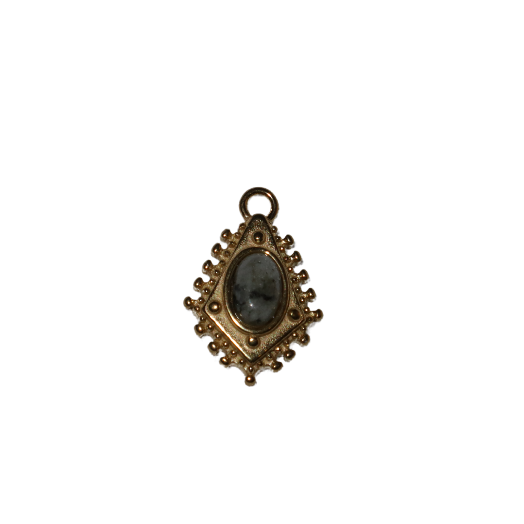 Oval Stone Diamond Charm