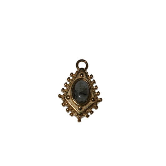 Oval Stone Diamond Charm