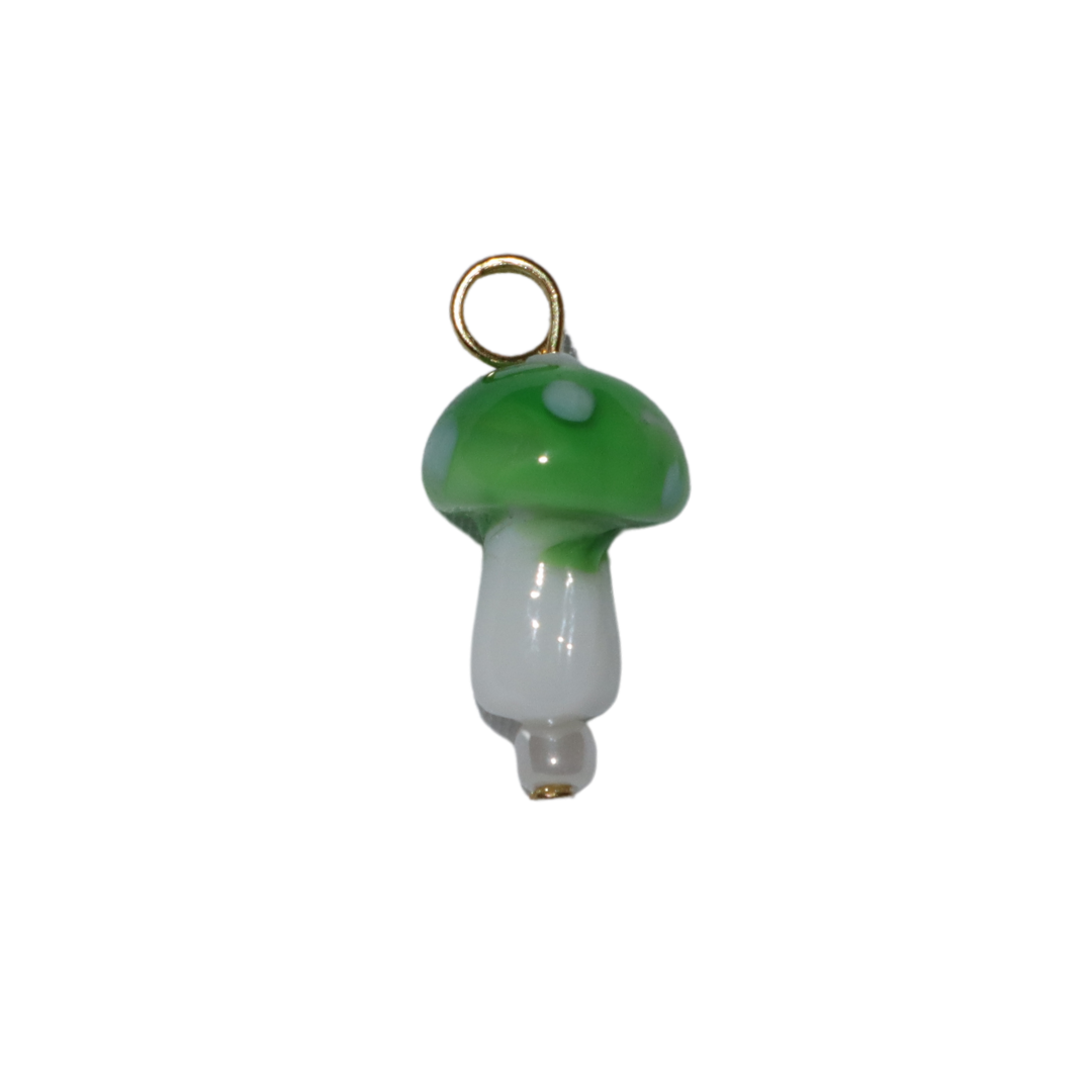 Lampwork Glass Mushroom Charm