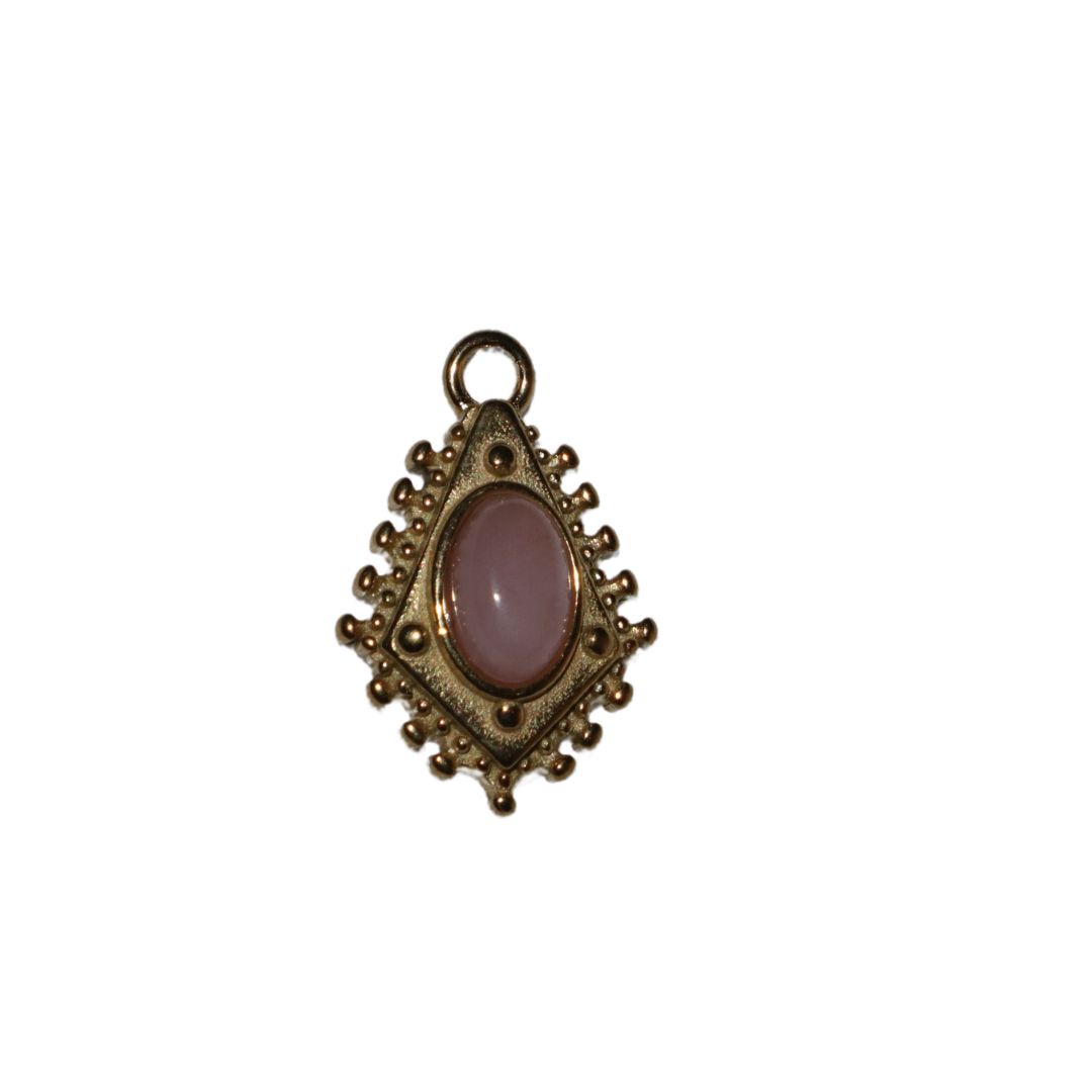 Oval Stone Diamond Charm