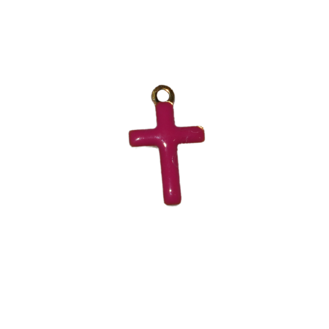 Small Enamel Cross Charm