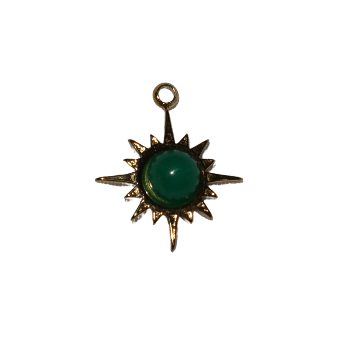 Green Stone Star Charm