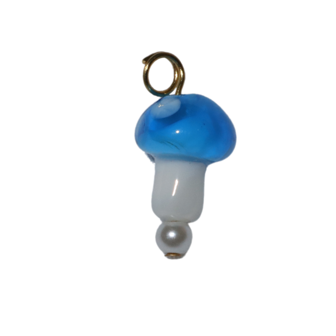 Lampwork Glass Mushroom Charm