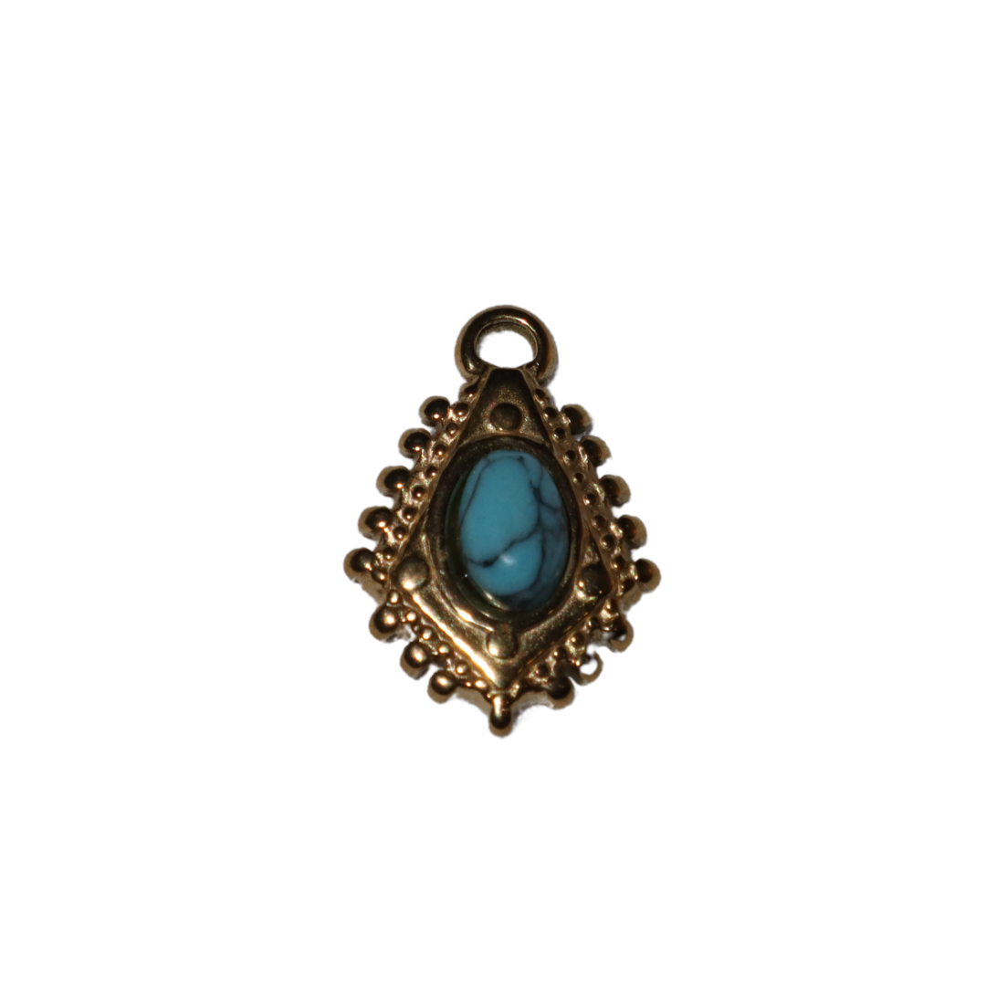 Oval Stone Diamond Charm