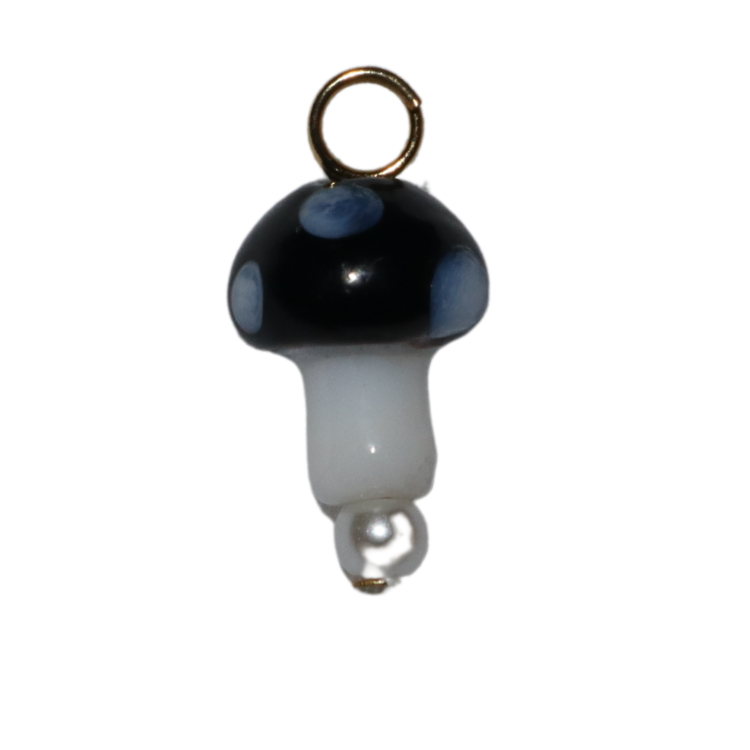 Lampwork Glass Mushroom Charm
