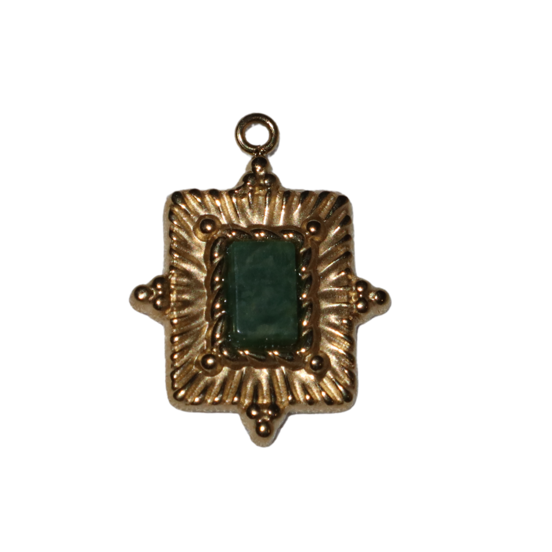 Square Star with Gem Charm