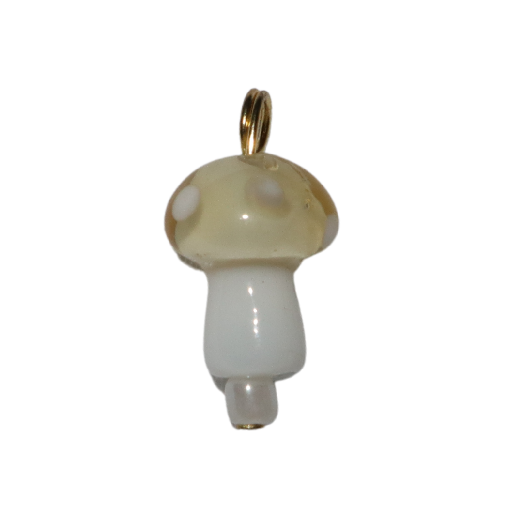 Lampwork Glass Mushroom Charm