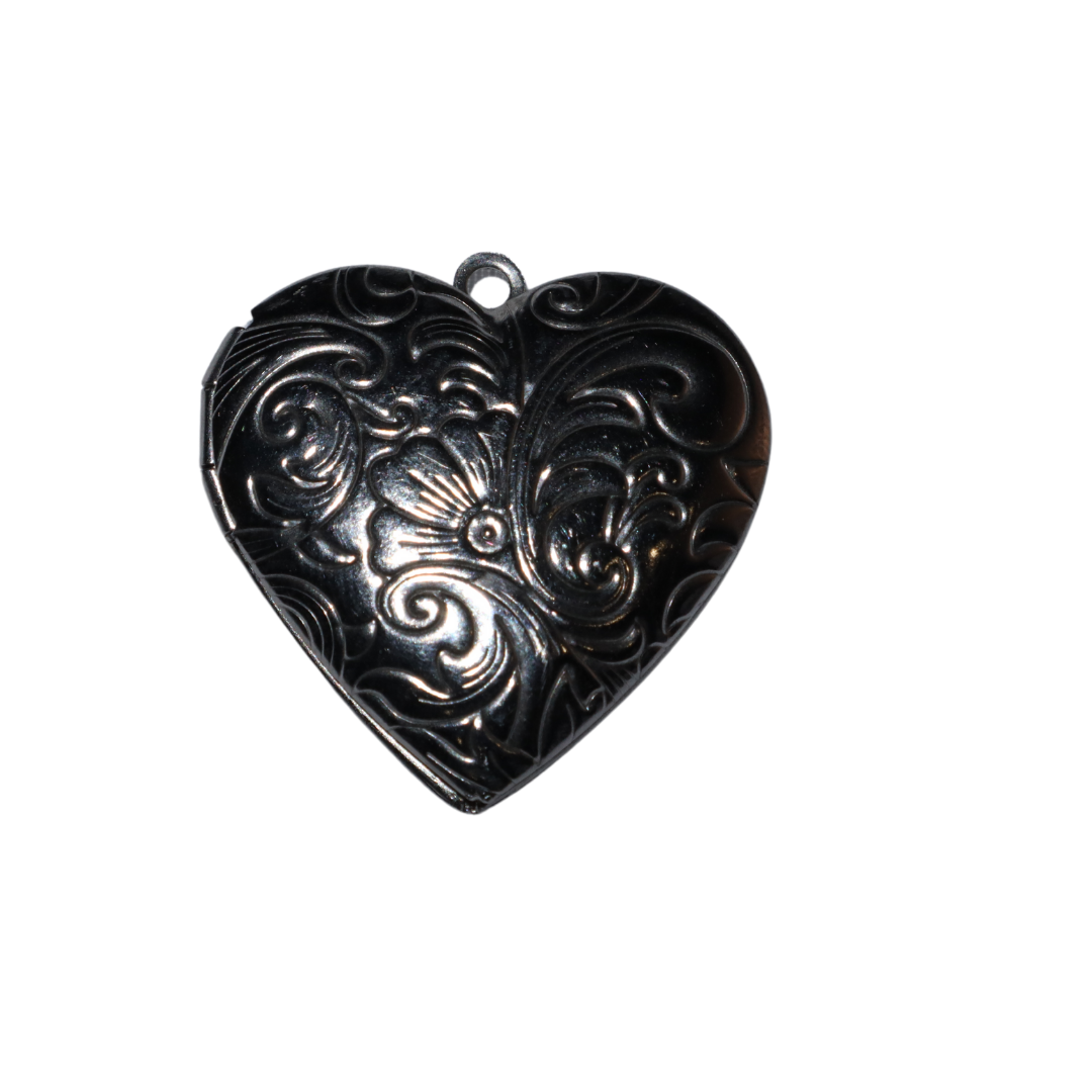 Paisley Print Heart Locket Charm