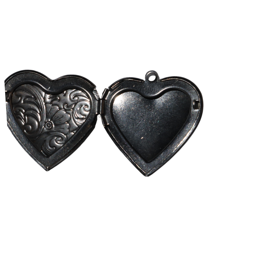Paisley Print Heart Locket Charm