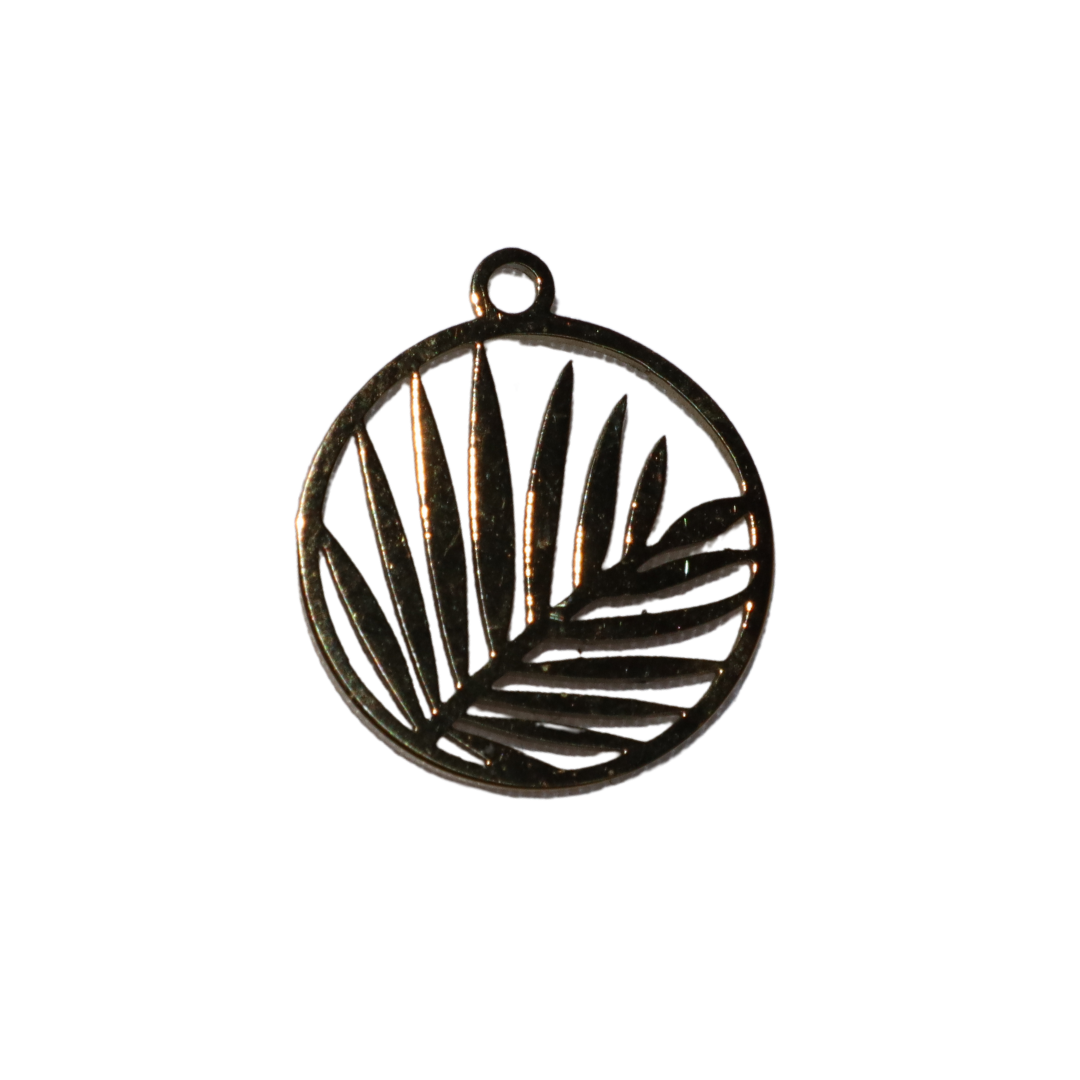 Circle Palm Leave Charm