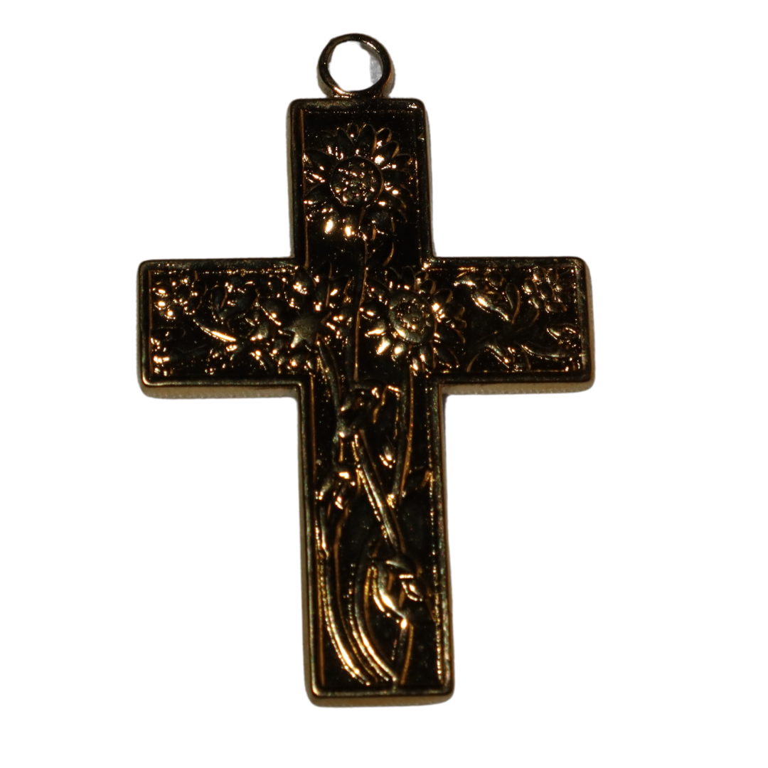 Floral Cross Charm