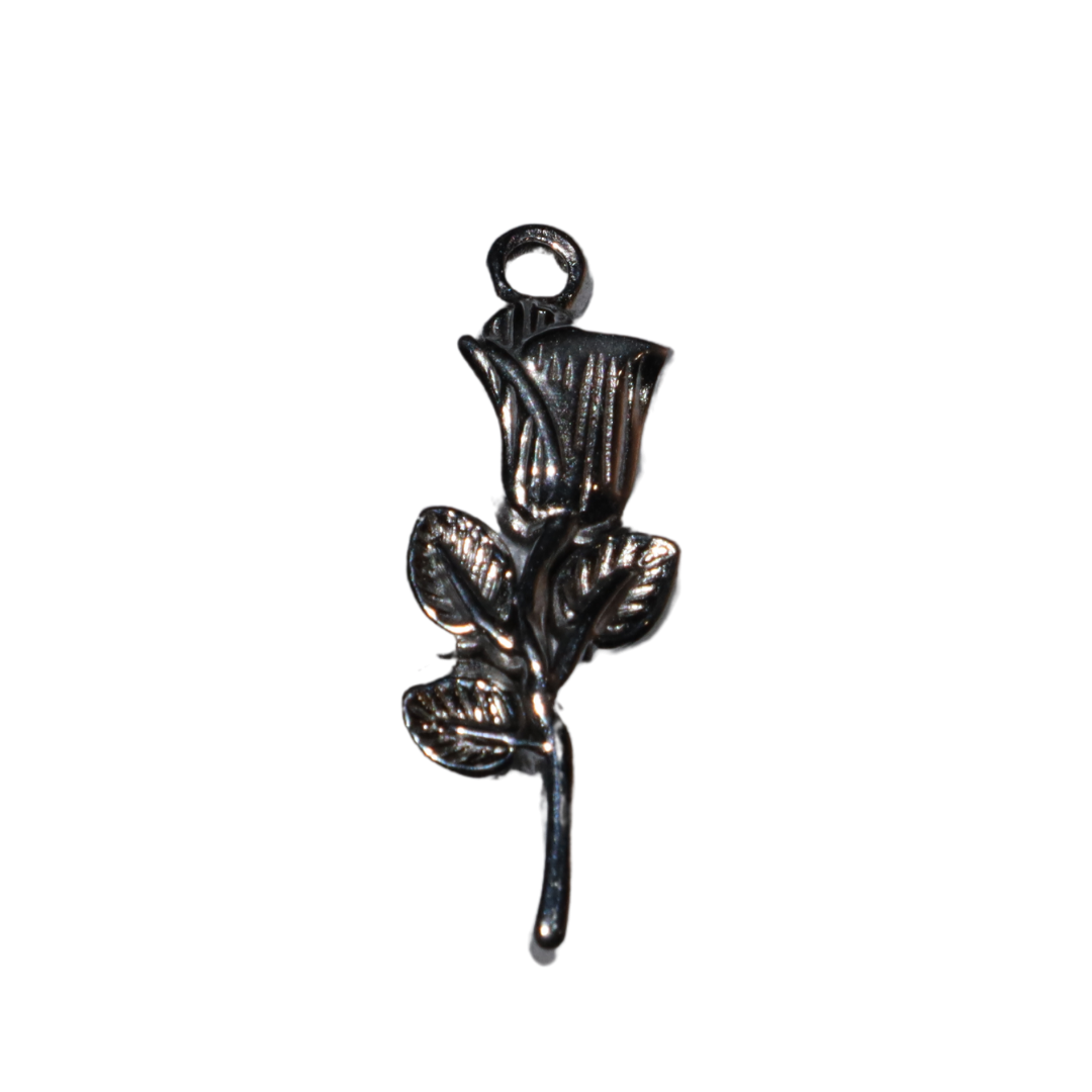 Rose on Stem Charm
