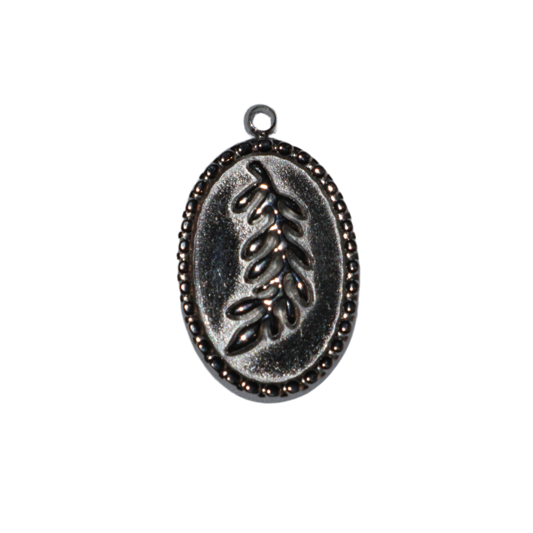 Olive Branch Oval Charm