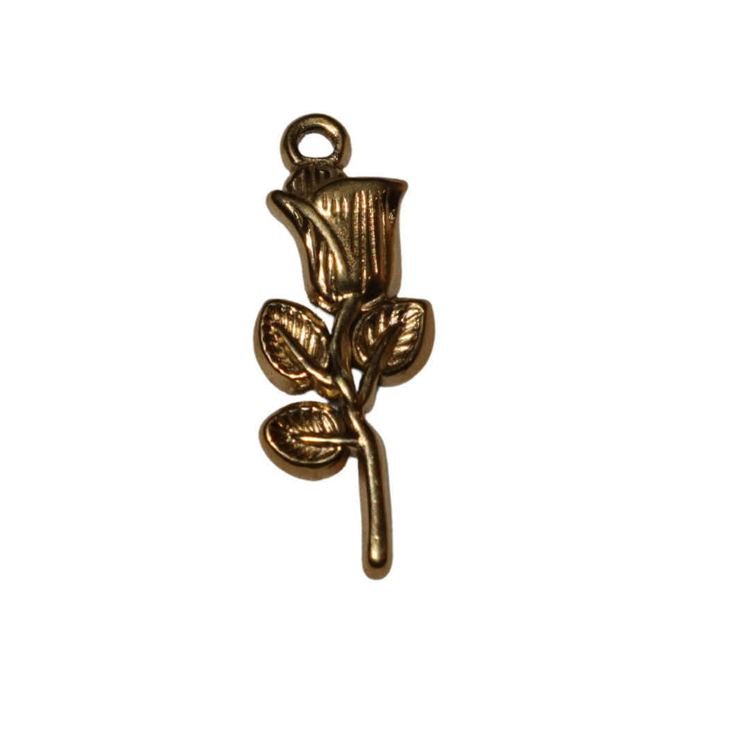 Rose on Stem Charm