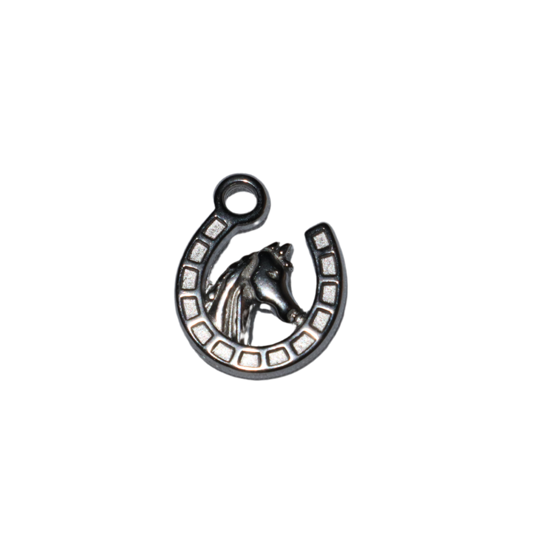 Horseshoe Horse Charm