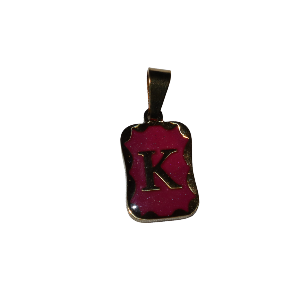 Pink Initial Charms
