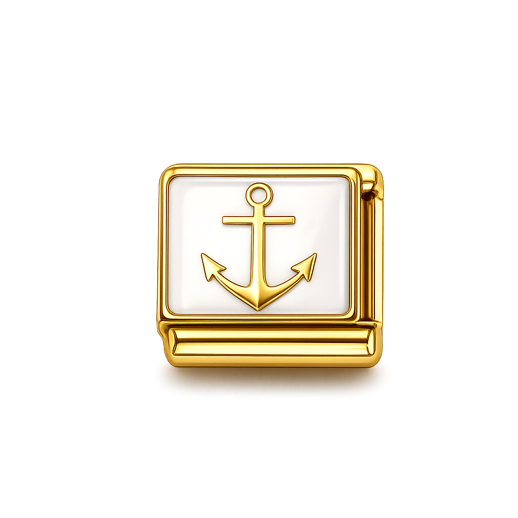 Anchor Italian Charm — Gold