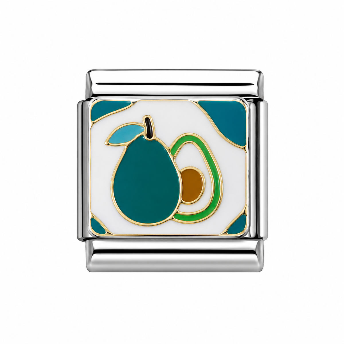 Avocado Italian Charm — Silver