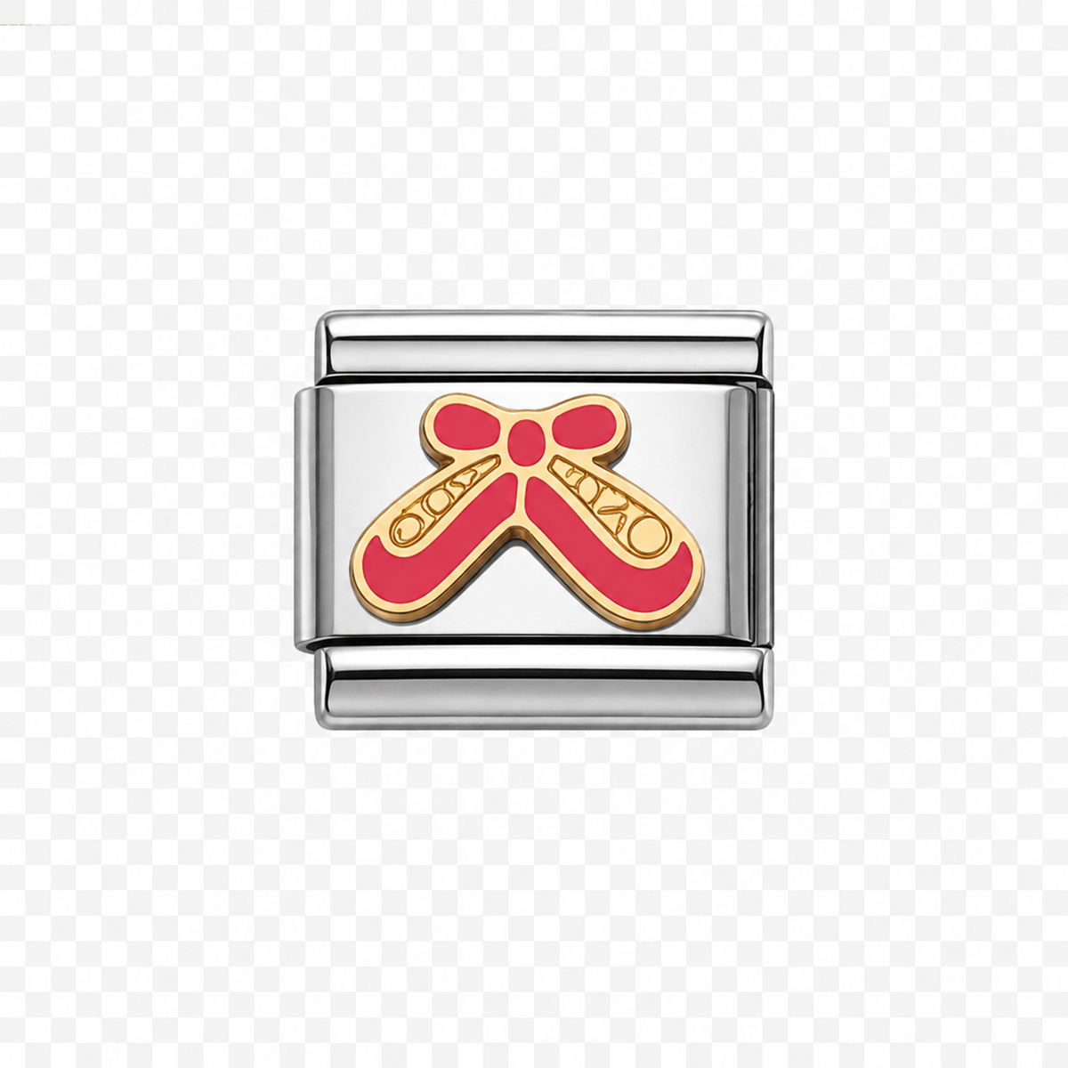 Ballet Slipper Italian Charm — Silver