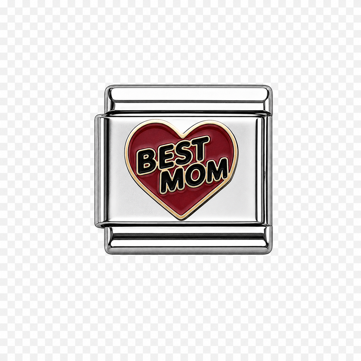 Best mom in Italian Charm — Silver