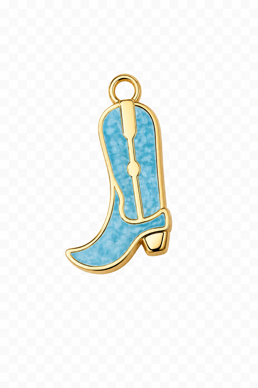 Teal Enamel Cowboy Boot Charm