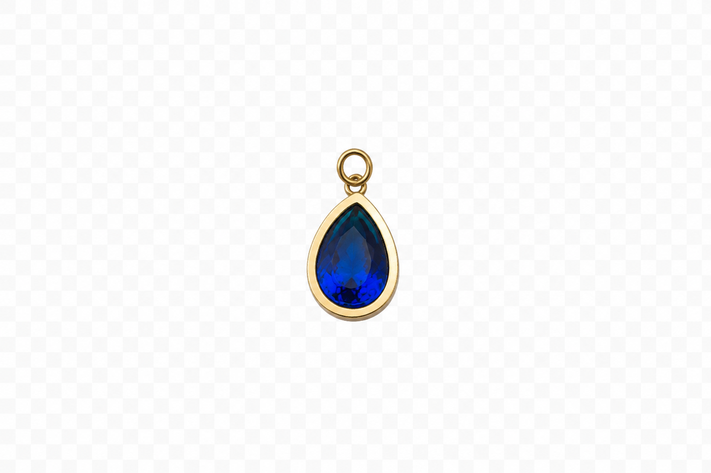 Classic Gold Navy Teardrop Charm