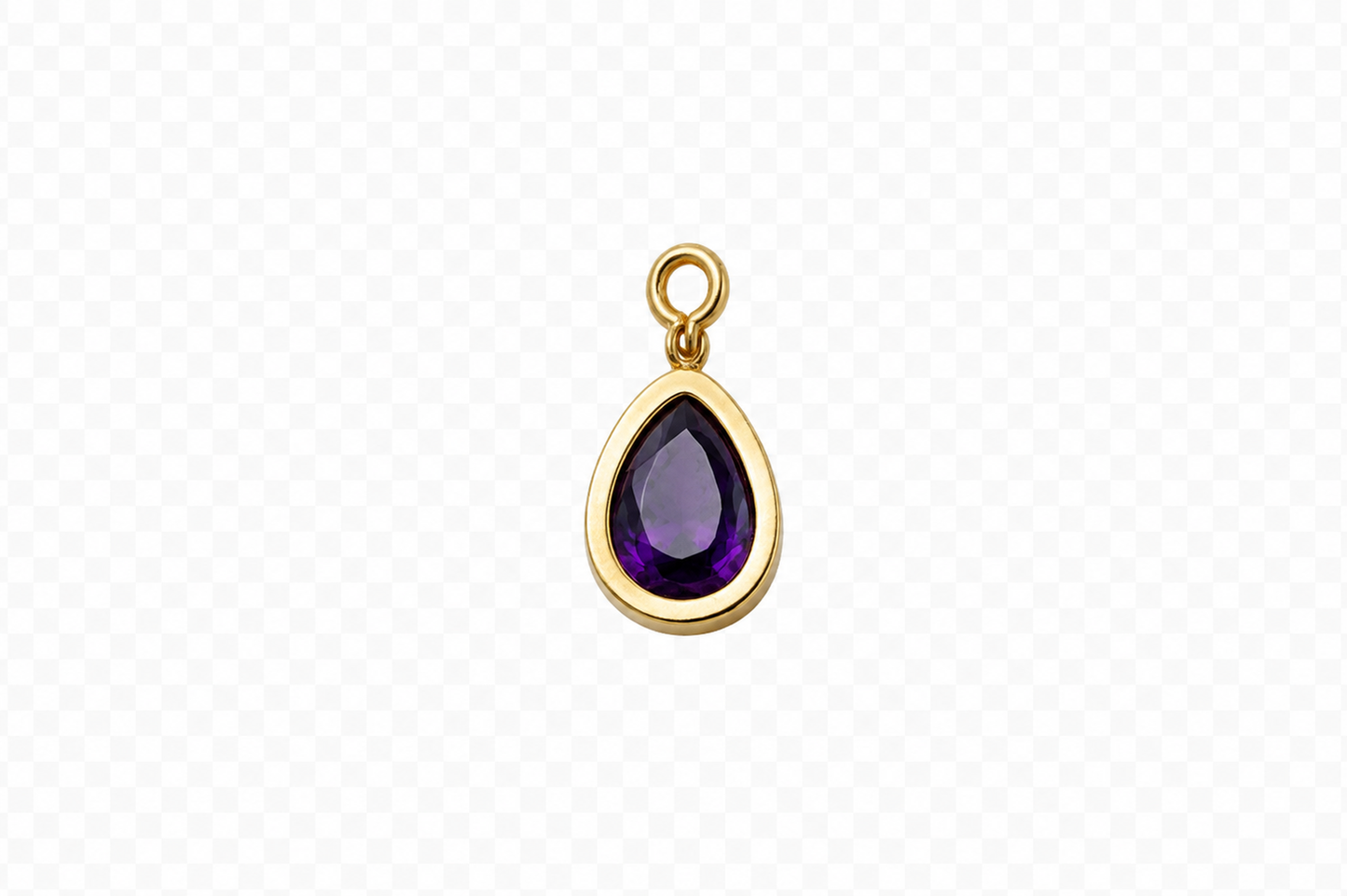 Classic Gold Purple Teardrop Charm