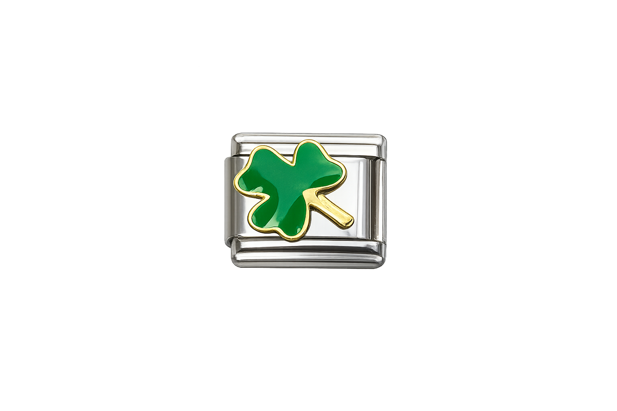 Clover 3 leaf Italian Charm — Silver