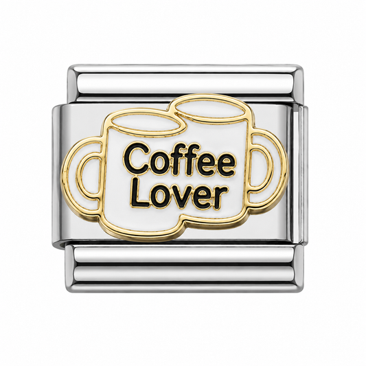 Coffee Lover Italian Charm — Silver