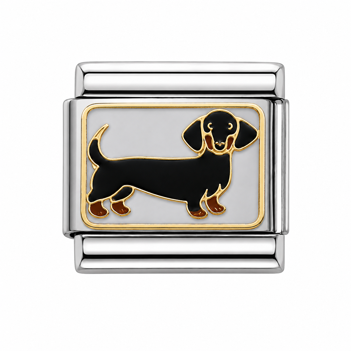 Dachshund Italian Charm — Silver