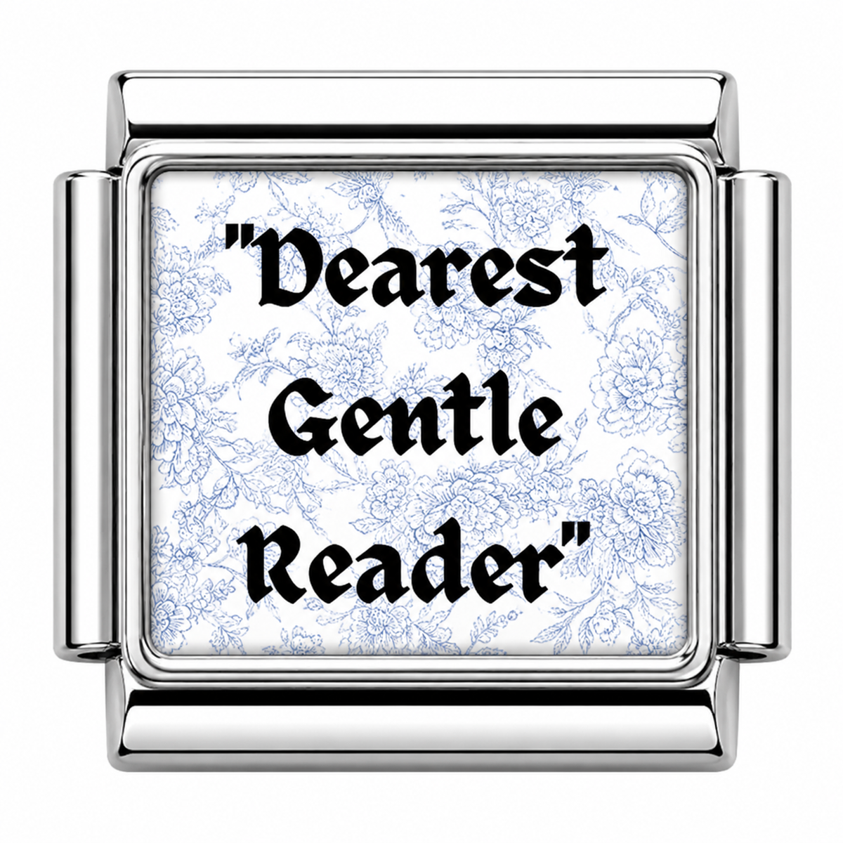 Dearest Gentle Reader Italian Charm — Silver