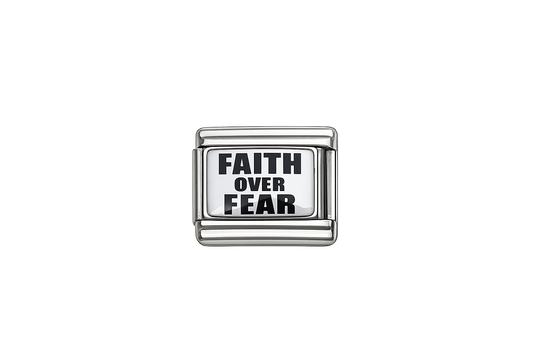 Faith over Fear Italian Charm — Silver