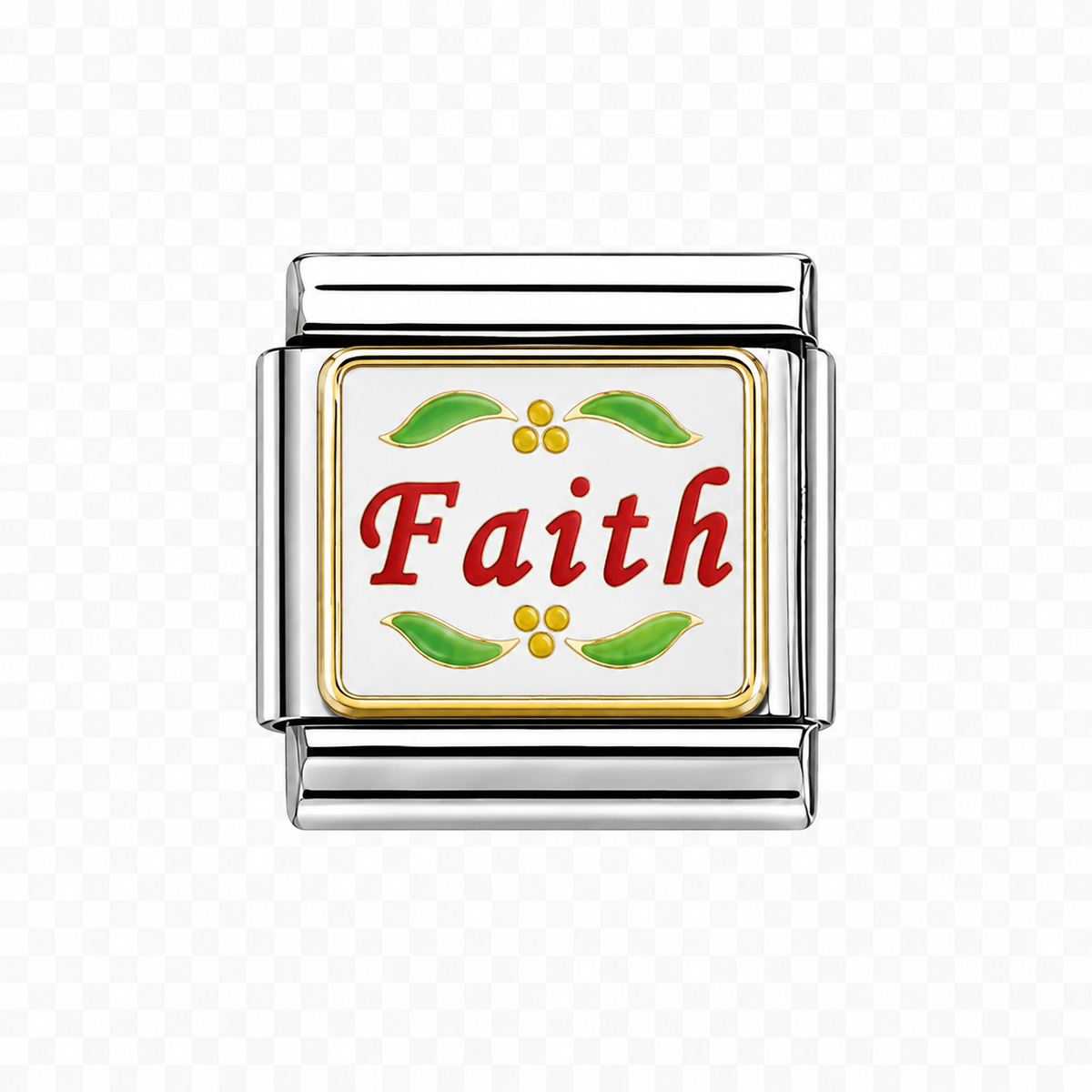 Faith with accents Italian Charm — Silver