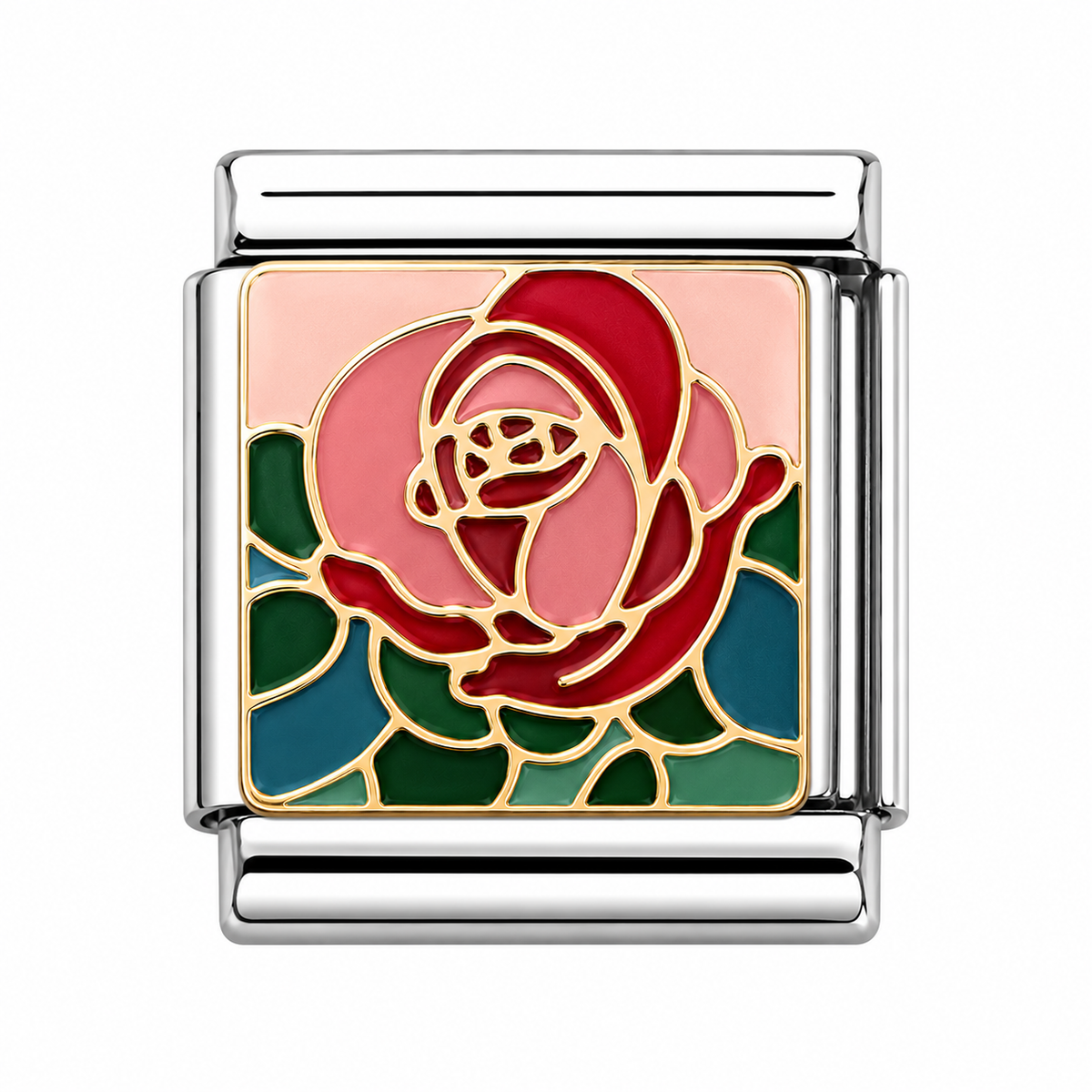 Full Rose Italian Charm — Silver