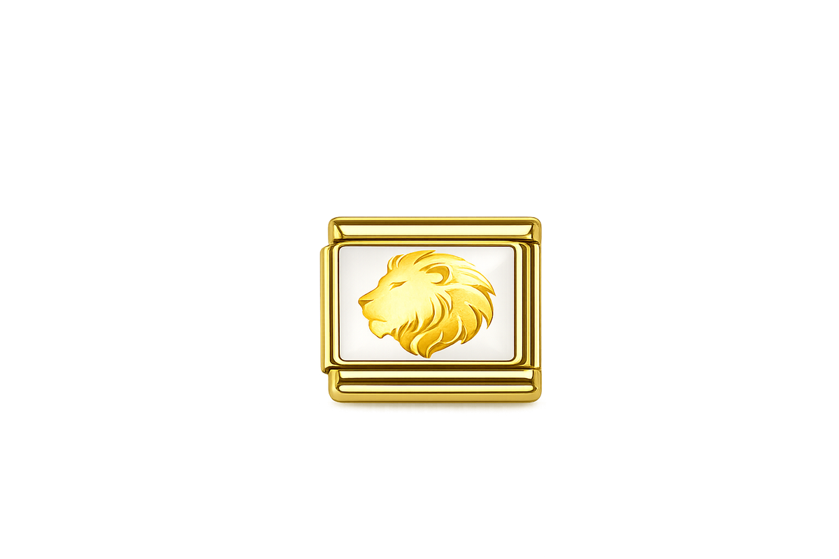 Gold Lion gold charm Italian Charm — Gold
