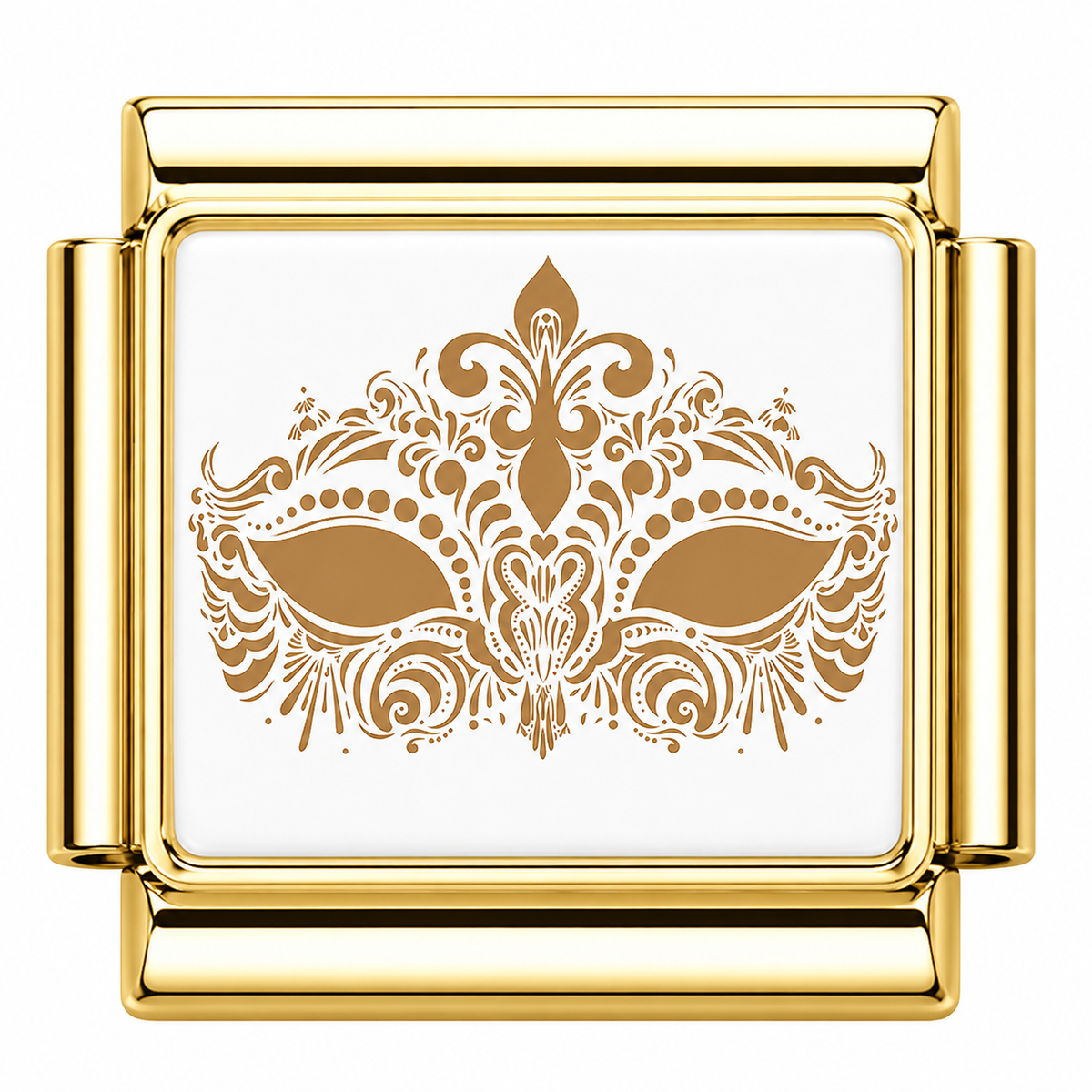 Gold Masquerade Mask Italian Charm — Gold