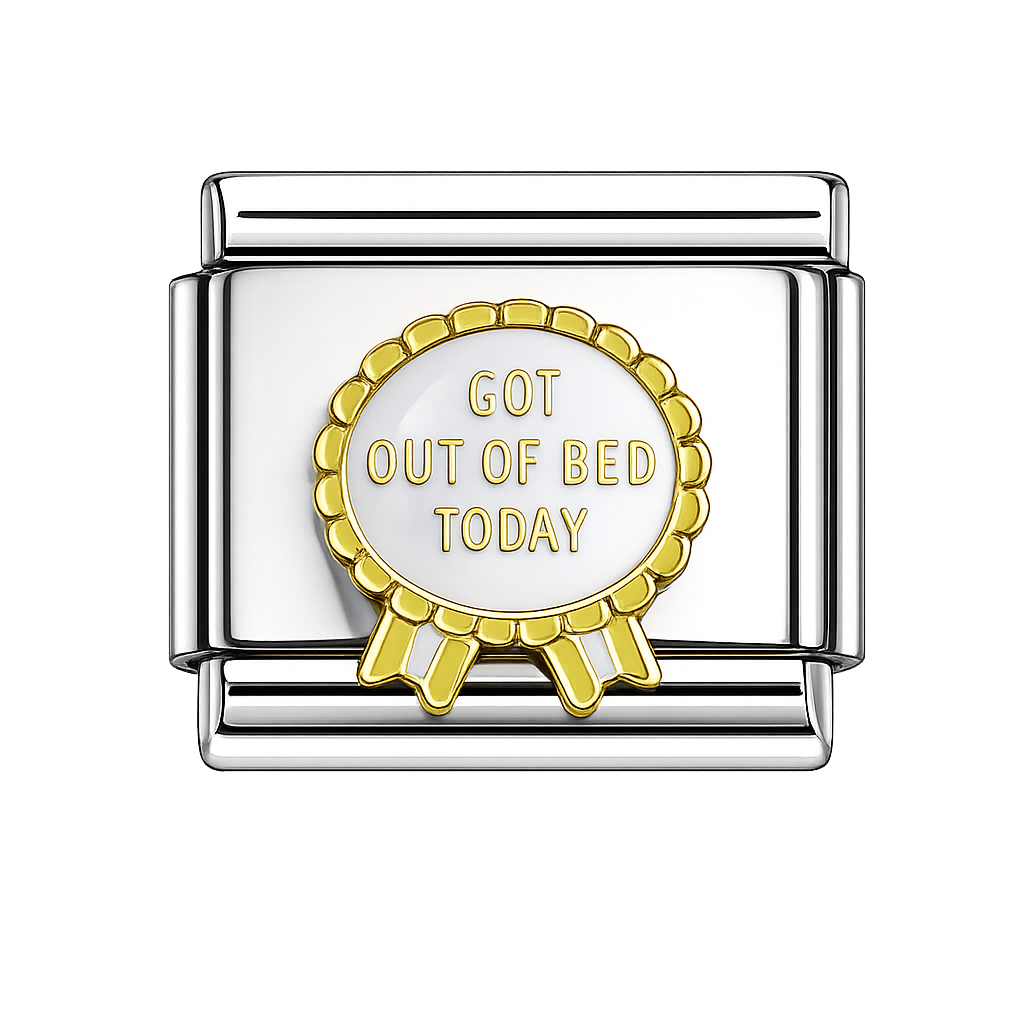 Got out of bed today Italian Charm — Silver