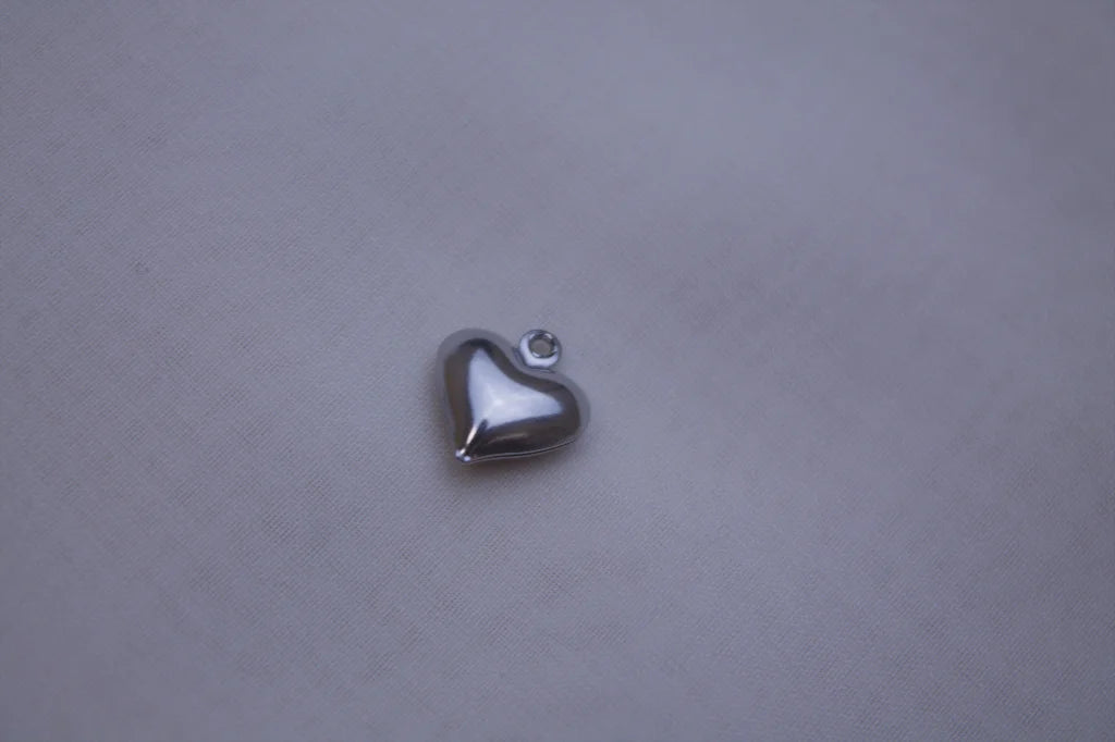 Classic Hollow Heart Silver Charm