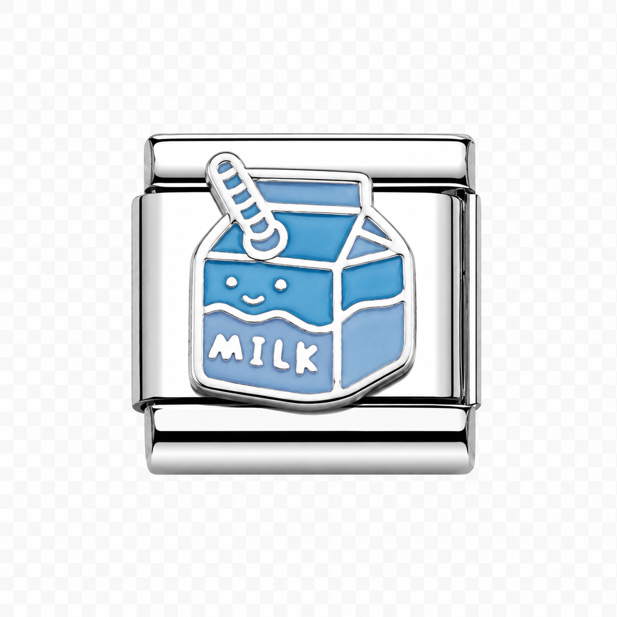 Happy milk charm Italian Charm — Silver