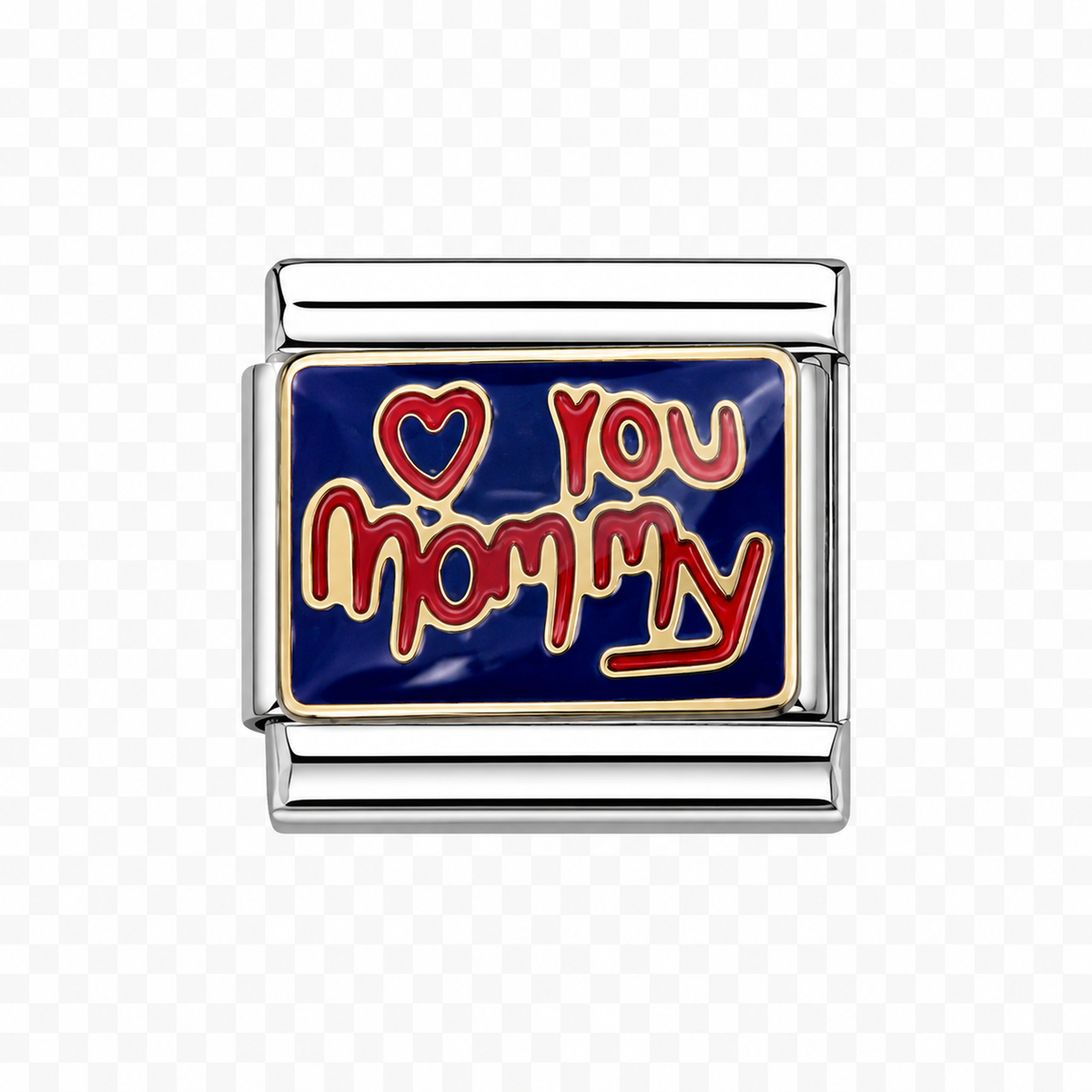 Heart you mommy Italian Charm — Silver