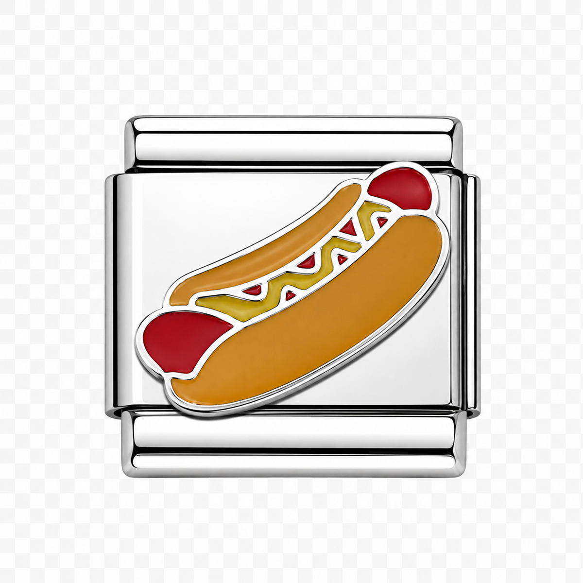 Hot dog Italian Charm — Silver
