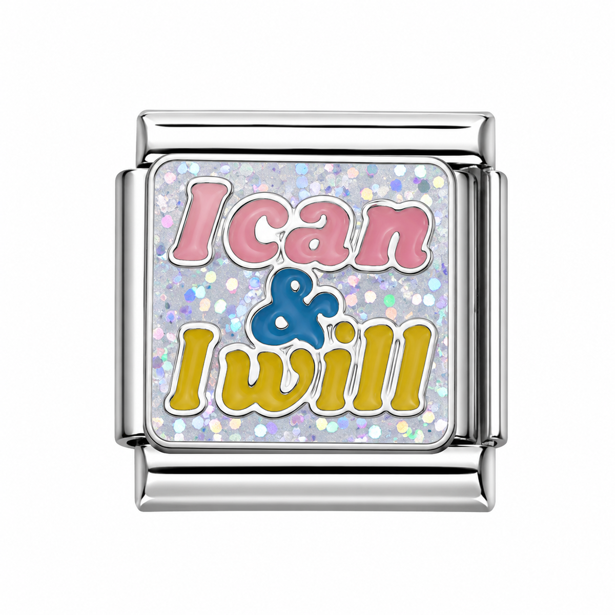 I can and i will sparkle Italian Charm — Silver