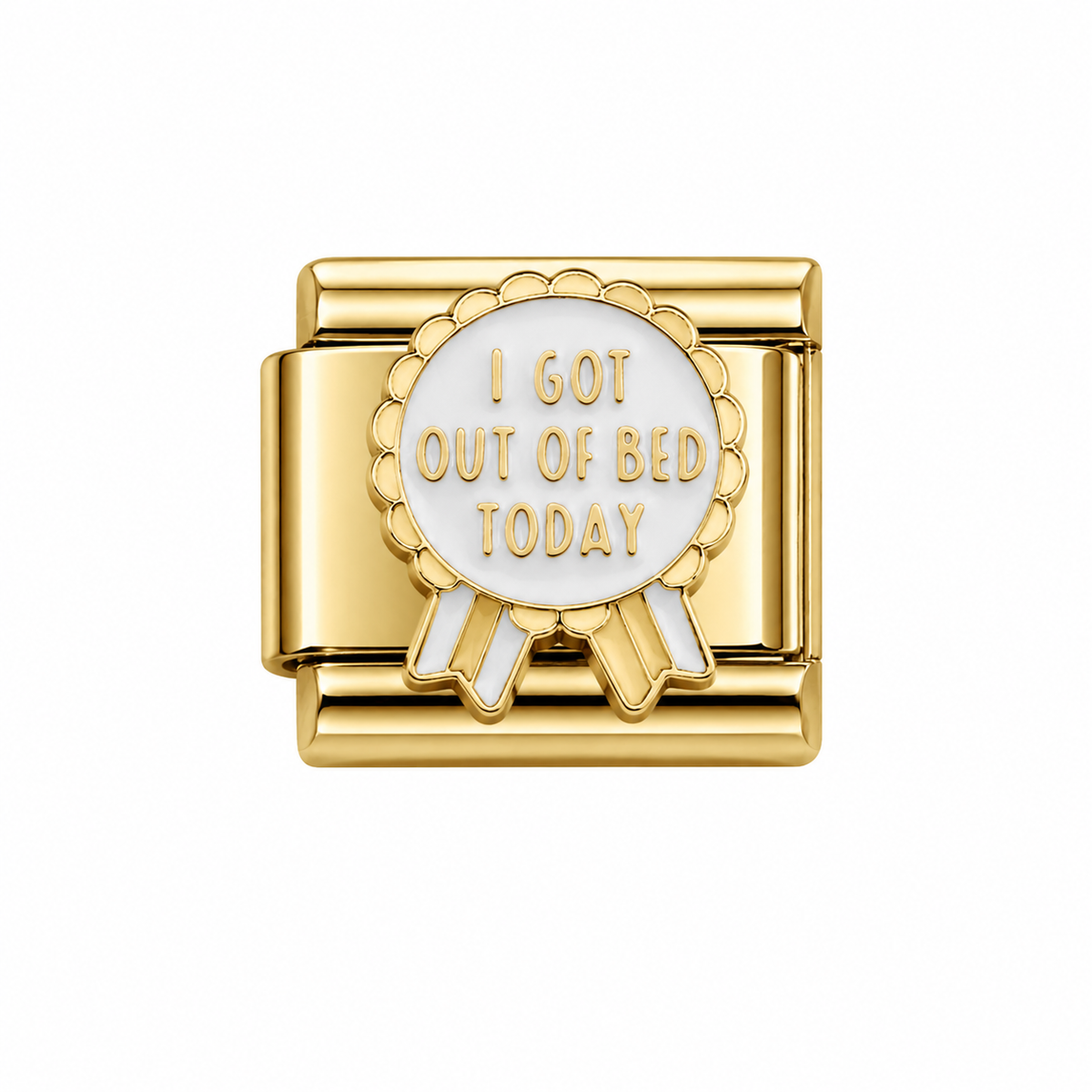 I got out of bed award Italian Charm — Gold