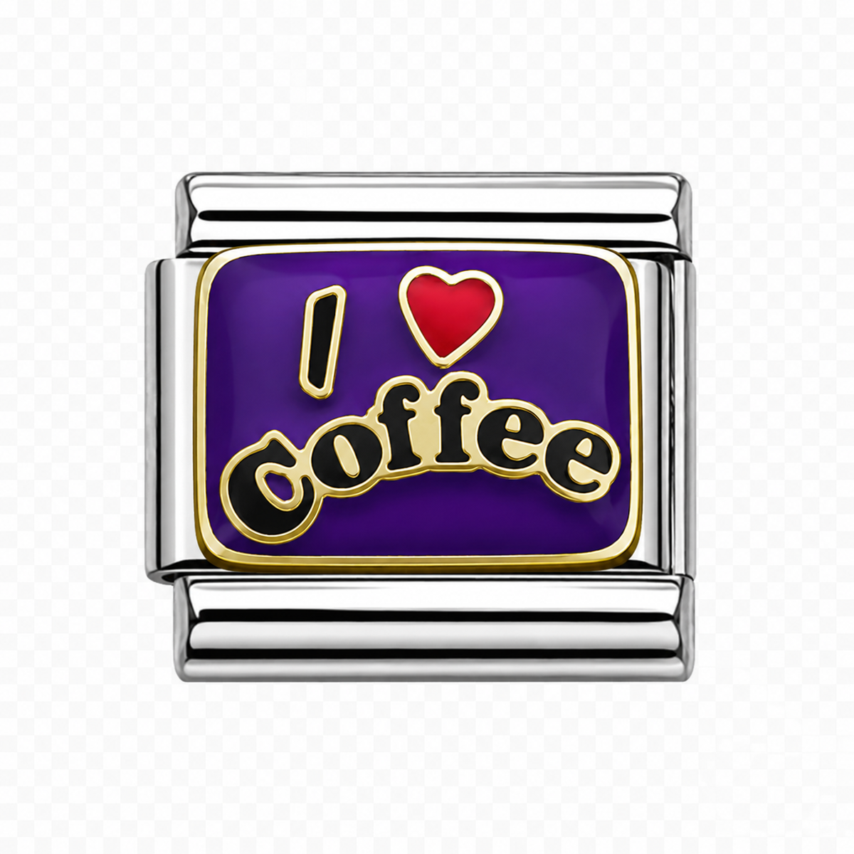 I love coffee Italian Charm — Silver