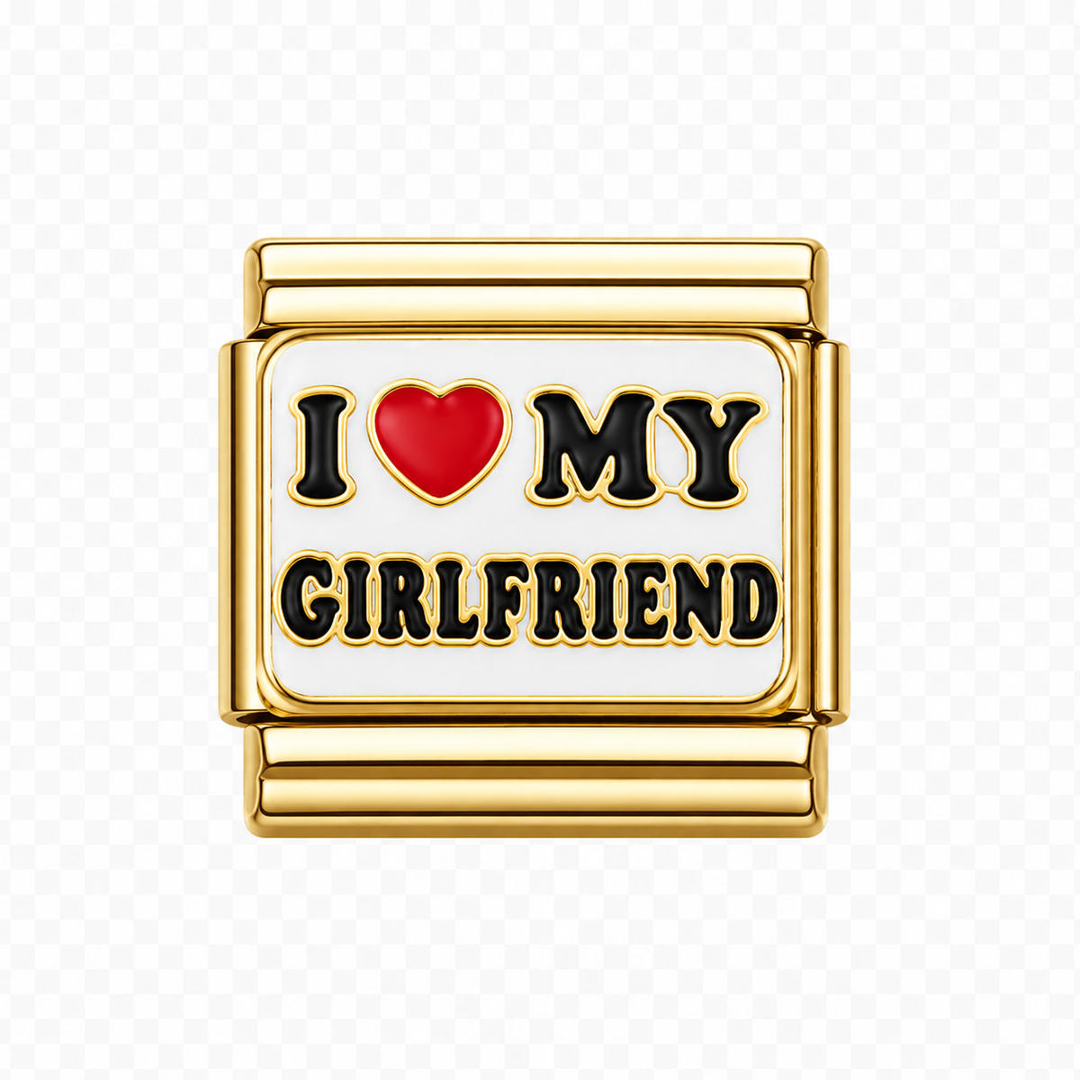 I love my girlfreind Italian Charm — Gold
