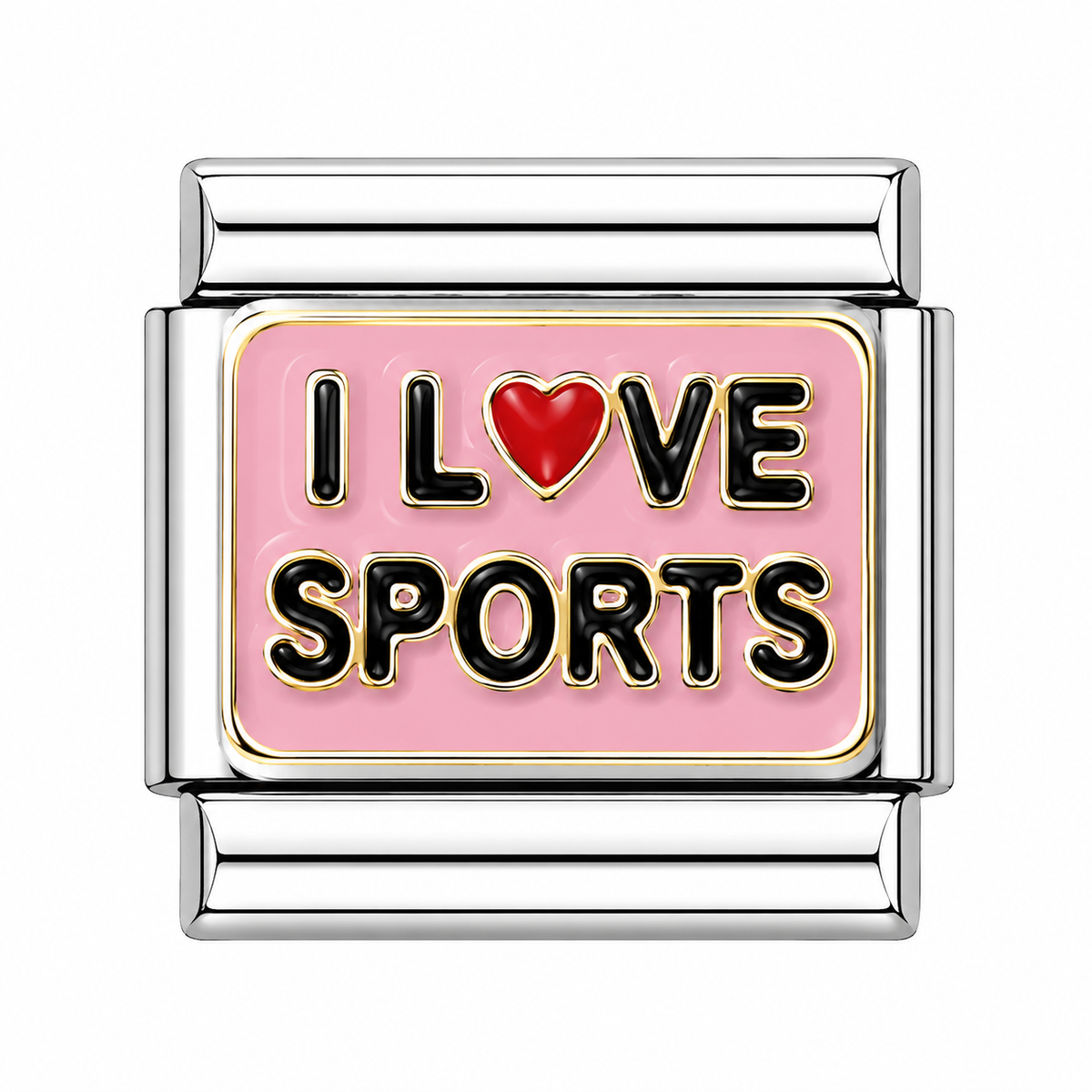 I love sports Italian Charm — Silver